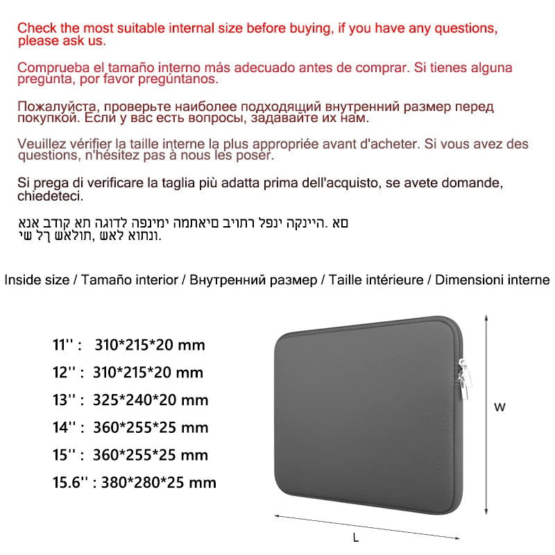 Laptop Bag For Macbook Air Pro Retina 11 12 13 14 15 15.6 inch Laptop Sleeve Case PC Tablet Case Cover for Xiaomi Air HP Dell - Slobuy