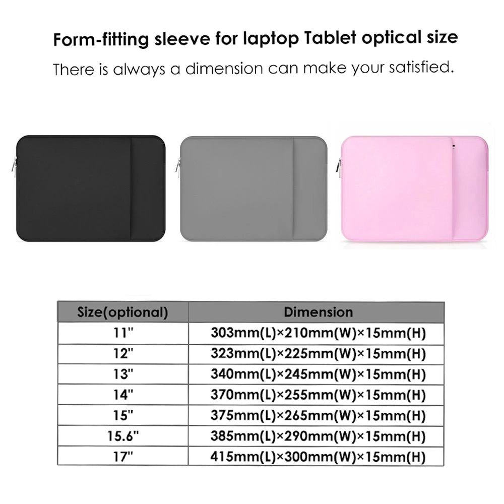 Laptop Sleeve Bag 11 12 13 14 15 15.6 17 inch PC Cover For MacBook Air Pro Retina Xiaomi HP Dell Acer Notebook Computer Case - Slobuy
