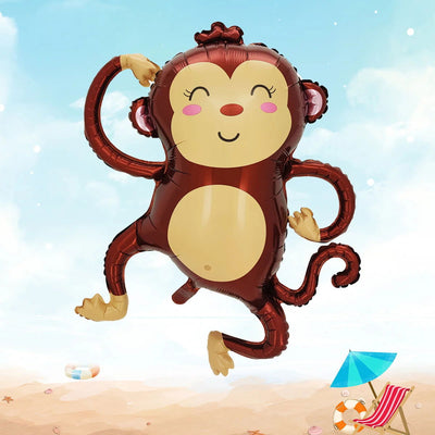 Large Animal Foil Balloons Monkey Lion Zebra Elephant Giraffe Crocodile Balloon Children's Day Birthday Party Decorations - Slobuy