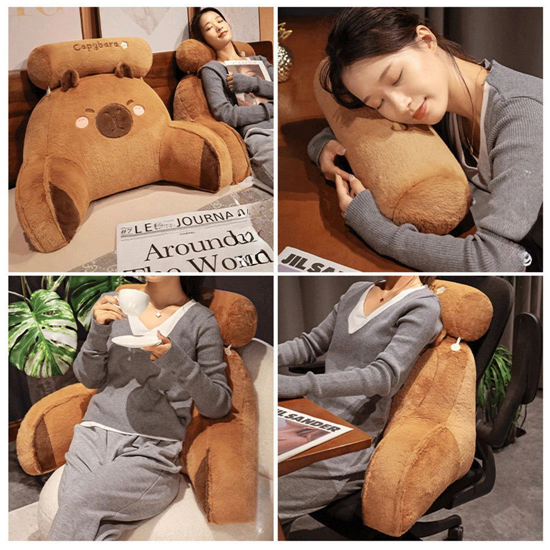 Large Backrest Cushion Lumbar Support Pillow Triangle Reading Pillow Soft Headboard Cushion Can Be Disassembled Washed Office - Slobuy