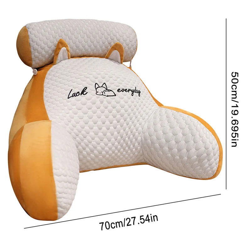 Large Backrest Cushion Lumbar Support Pillow Triangle Reading Pillow Soft Headboard Cushion Can Be Disassembled Washed Office - Slobuy