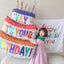 Large Birthday Three Layer Cake Candle Stripe Polka Dot Foil Balloons Birthday Party photo Props Scene Decoration - Slobuy