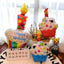 Large Birthday Three Layer Cake Candle Stripe Polka Dot Foil Balloons Birthday Party photo Props Scene Decoration - Slobuy