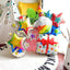 Large Birthday Three Layer Cake Candle Stripe Polka Dot Foil Balloons Birthday Party photo Props Scene Decoration - Slobuy