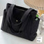 Large Capacity Canvas Solid Letter Tote Bag Versatile Handbag for Commuter Work Student Class Underarm Women's Bag shopping bag - Slobuy