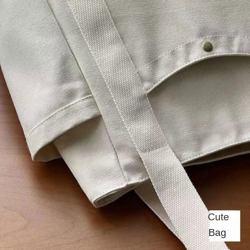 Large Capacity Canvas Solid Letter Tote Bag Versatile Handbag for Commuter Work Student Class Underarm Women's Bag shopping bag - Slobuy