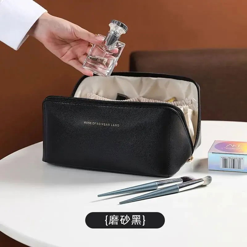 Large Capacity Waterproof Makeup Bag Portable Travel Toiletry European Style Cosmetic Storage Bag Home Use PVC Material Storable - Slobuy