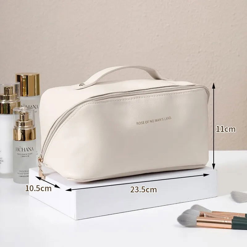 Large Capacity Waterproof Makeup Bag Portable Travel Toiletry European Style Cosmetic Storage Bag Home Use PVC Material Storable - Slobuy