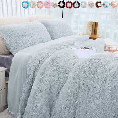 Large Flannel Throw Blanket Long Shaggy Plush Blanket for Couch Sofa Bed Winter Warm Soft Fluffy Faux Fur Bedspread 14 Colors - Slobuy