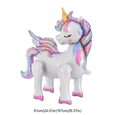 Large Standing Unicorn Foil Balloons for Kids Girls Unicorn Birthday Party Decoration Elephant Animal Balloon Baby Shower Favors - Slobuy
