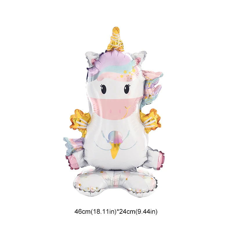 Large Standing Unicorn Foil Balloons for Kids Girls Unicorn Birthday Party Decoration Elephant Animal Balloon Baby Shower Favors - Slobuy