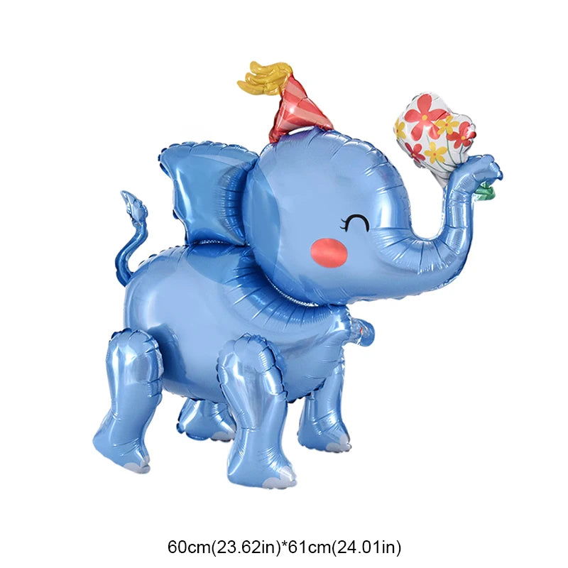 Large Standing Unicorn Foil Balloons for Kids Girls Unicorn Birthday Party Decoration Elephant Animal Balloon Baby Shower Favors - Slobuy