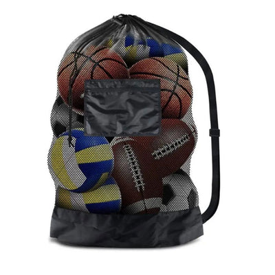 Large mesh sports bag with shoulder straps, drawstring bag for storing basketball, volleyball, baseball, and swimming equipment - Slobuy