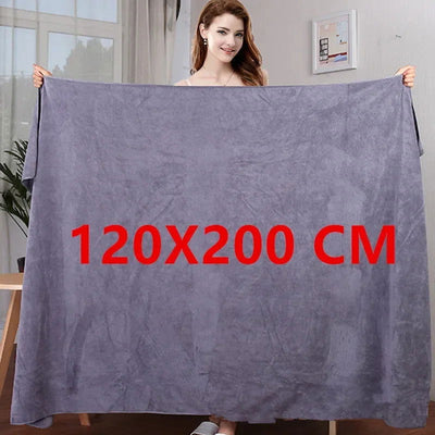 Large thick microfiber bath towel absorbent and quick-drying multifunctional swimming fitness sports beauty salon towel - Slobuy
