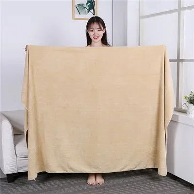 Large thick microfiber bath towel absorbent and quick-drying multifunctional swimming fitness sports beauty salon towel - Slobuy