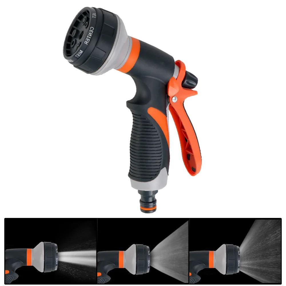Lawn Spray Watering 8 Spray Modes Garden Tools For Garden Washing Car High Pressure Water Tool Adjustable Hose Sprinkle Nozzle - Slobuy