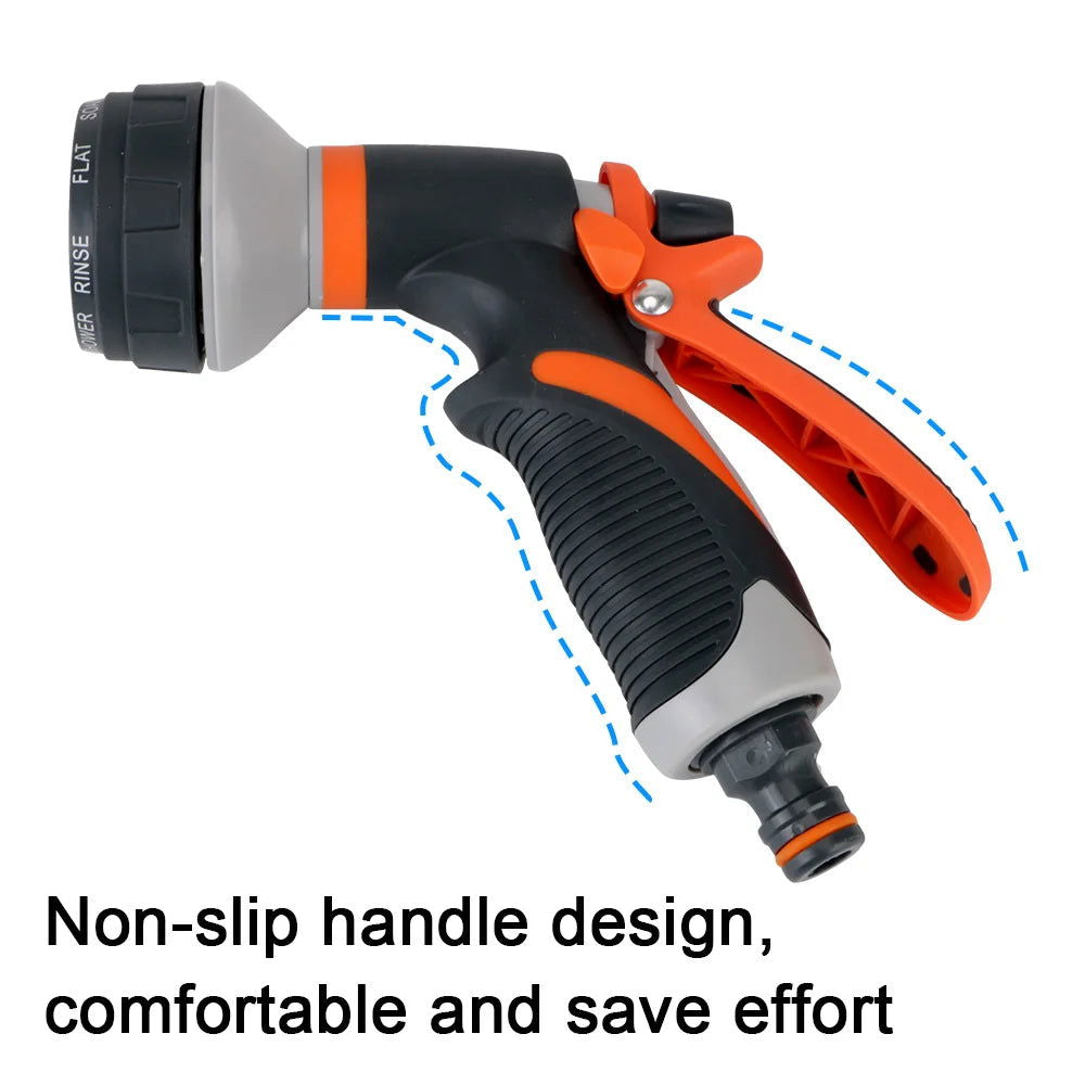 Lawn Spray Watering 8 Spray Modes Garden Tools For Garden Washing Car High Pressure Water Tool Adjustable Hose Sprinkle Nozzle - Slobuy
