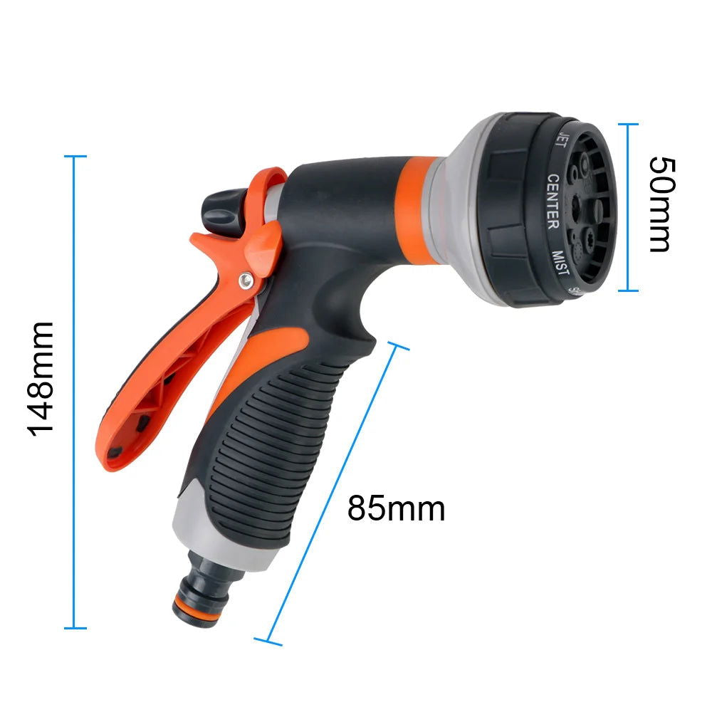 Lawn Spray Watering 8 Spray Modes Garden Tools For Garden Washing Car High Pressure Water Tool Adjustable Hose Sprinkle Nozzle - Slobuy