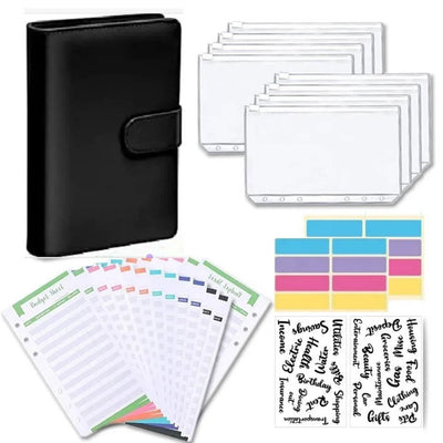Leather Budget Binder With Cash Envelopes Pockets Zip Small French Budget Pouch Binder For Saving Money A6  Planner Organizer - Slobuy