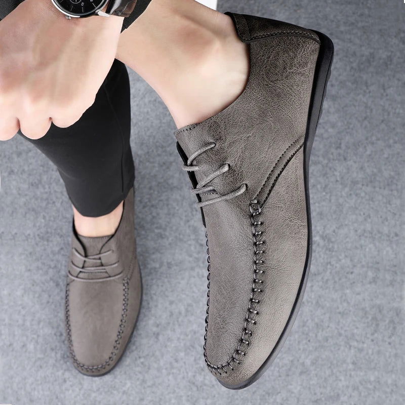 Leather Men Shoes Fashion Formal Men Shoes Moccasins Italian Breathable Male Driving Shoes Black Plus Size 38-47 - Slobuy