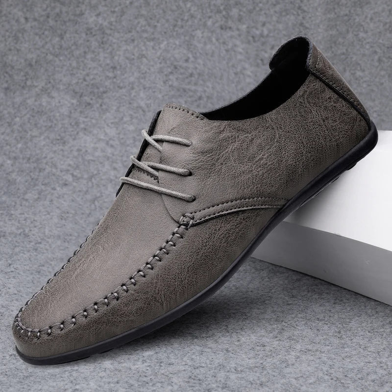 Leather Men Shoes Fashion Formal Men Shoes Moccasins Italian Breathable Male Driving Shoes Black Plus Size 38-47 - Slobuy