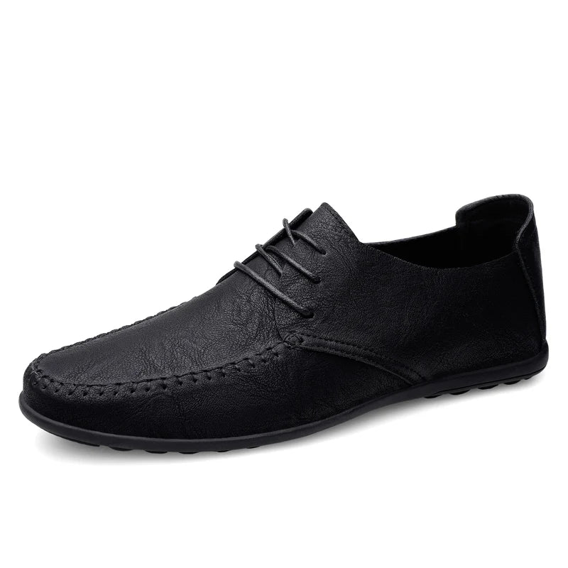Leather Men Shoes Fashion Formal Men Shoes Moccasins Italian Breathable Male Driving Shoes Black Plus Size 38-47 - Slobuy