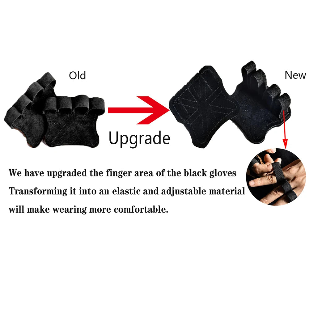 Leather Weight Lifting Training Gloves Palm Protection Women Men Fitness Sports Gymnastics Grips  Pull Ups Weightlifting Workout - Slobuy