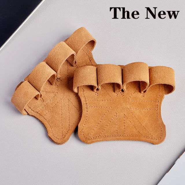 Leather Weight Lifting Training Gloves Palm Protection Women Men Fitness Sports Gymnastics Grips  Pull Ups Weightlifting Workout - Slobuy