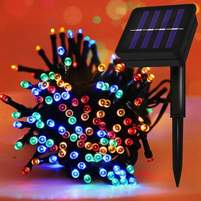 Led Solar String Lights 7m 50 Lights 8 Patterns Solar Fairy String Lights Waterproof Garden Wedding Party Decoration - Slobuy