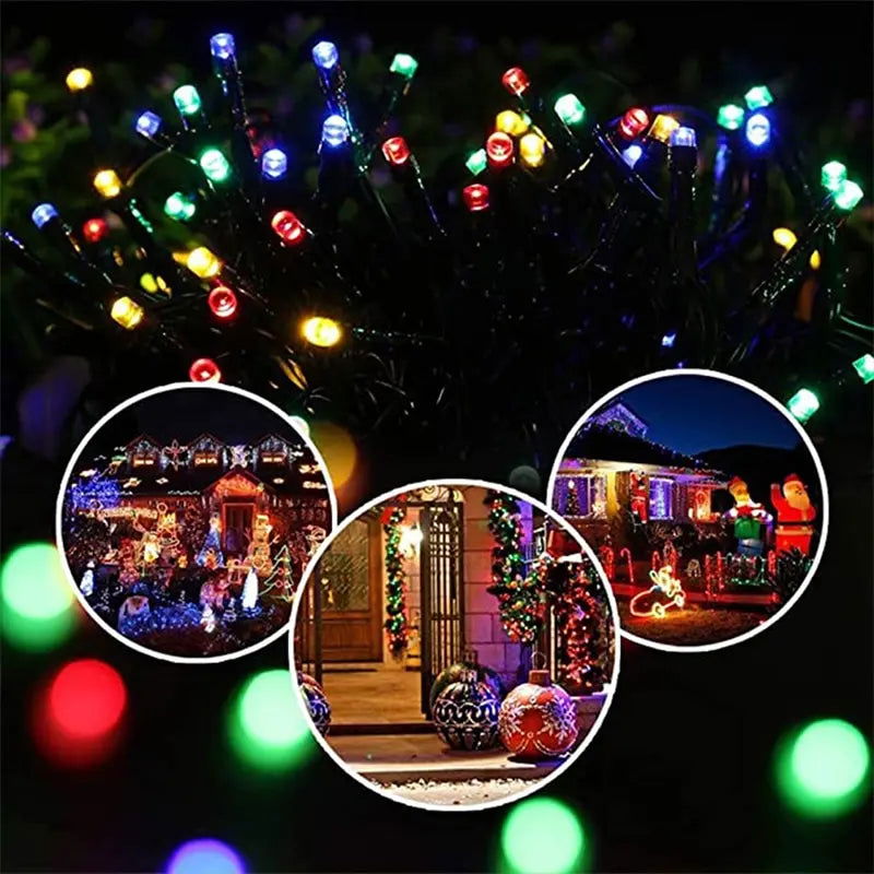 Led Solar String Lights 7m 50 Lights 8 Patterns Solar Fairy String Lights Waterproof Garden Wedding Party Decoration - Slobuy