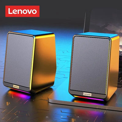 Lenovo TS38 Wired Desktop Speakers 3.5mm USB Stereo Surround Music RGB Gaming Speakers Sound Bar for Computer PC Loudspeakers - Slobuy