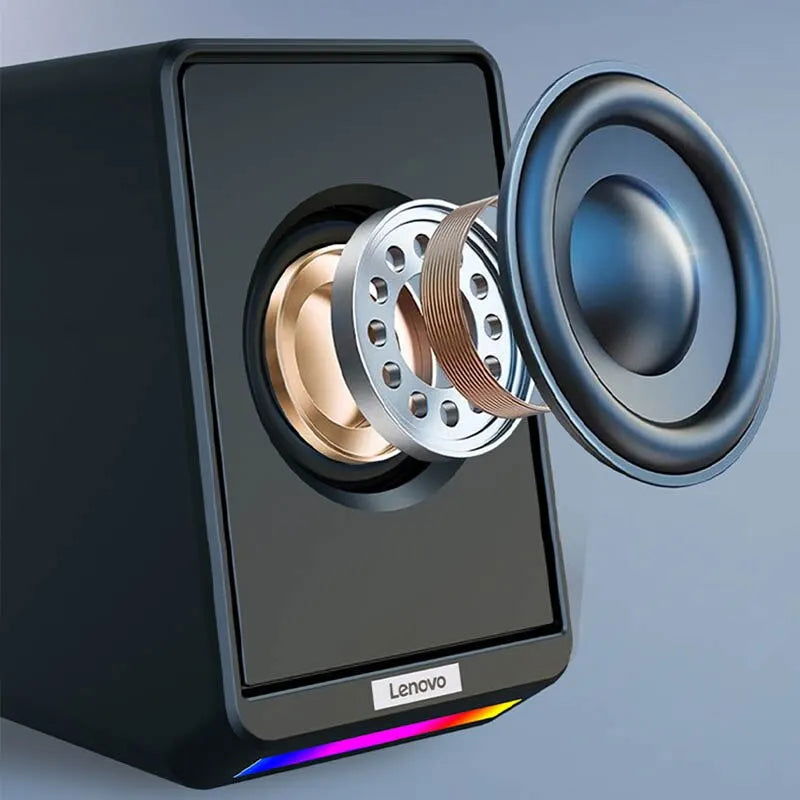 Lenovo TS38 Wired Desktop Speakers 3.5mm USB Stereo Surround Music RGB Gaming Speakers Sound Bar for Computer PC Loudspeakers - Slobuy