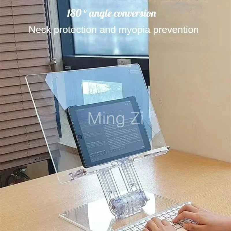 Lifted Laptop Stand Holder, 180° Rotatable Desktop Reading Rack, Ins Style Transparent Acrylic Notebook Stand for Desk Reading - Slobuy