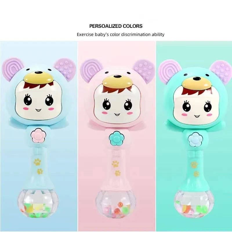 Light baby sound rattle changes with rhythm LED luminous hand rattle music sand hammer baby toy - Slobuy