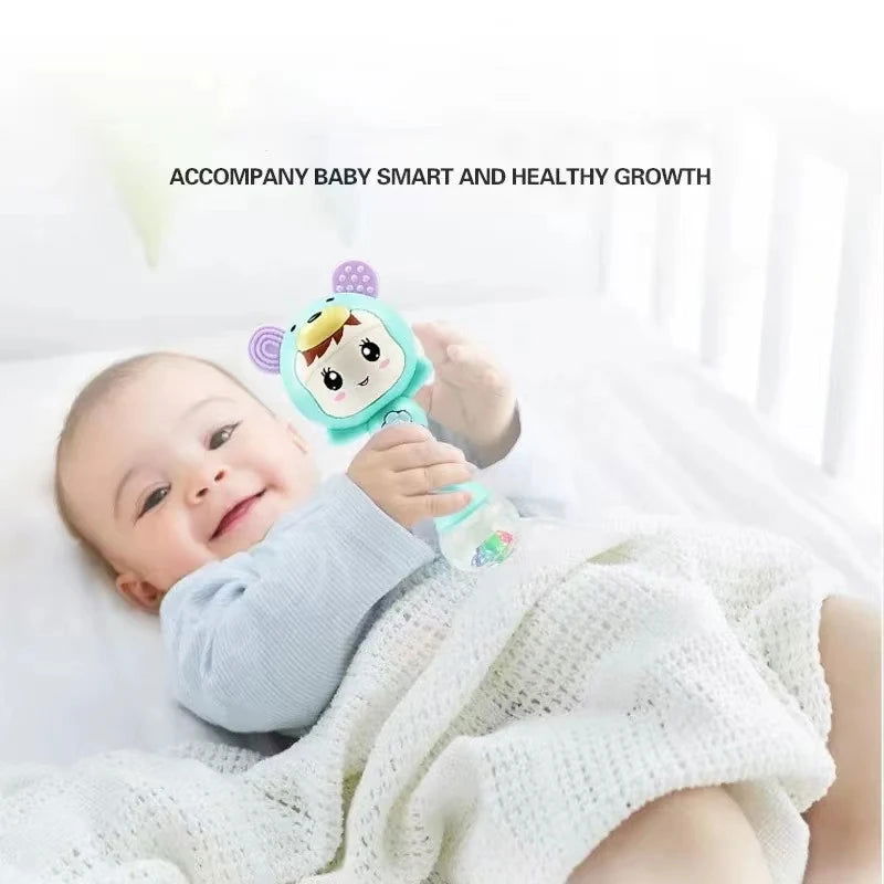 Light baby sound rattle changes with rhythm LED luminous hand rattle music sand hammer baby toy - Slobuy