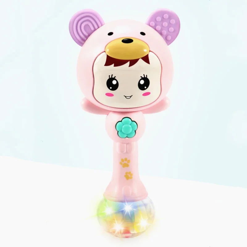 Light baby sound rattle changes with rhythm LED luminous hand rattle music sand hammer baby toy - Slobuy