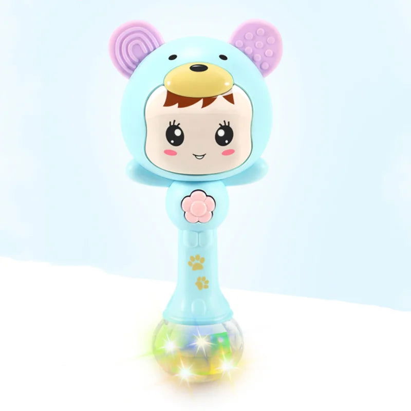 Light baby sound rattle changes with rhythm LED luminous hand rattle music sand hammer baby toy - Slobuy
