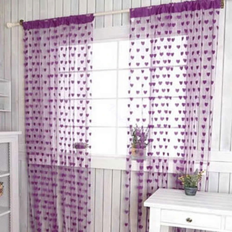 Line Heart Decor Curtains Novelty  Window Living Room Curtain Divider String Home Decorations Curtain  Tassel Door - Slobuy