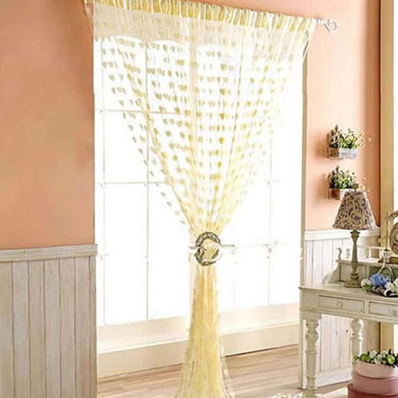 Line Heart Decor Curtains Novelty  Window Living Room Curtain Divider String Home Decorations Curtain  Tassel Door - Slobuy
