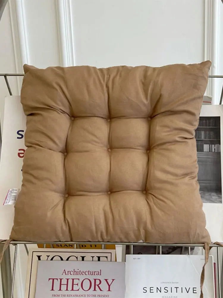 Linen Cushion Pearl Cotton Square Stool Backrest Pillow Home Office Computer Chair Protective Mat Seat Pad Buttocks Chair Mat - Slobuy