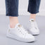 Little White Shoes for Women 2023 Autumn Rose Embroidery Thick Soled Leather Casual Student Board Shoes - Slobuy