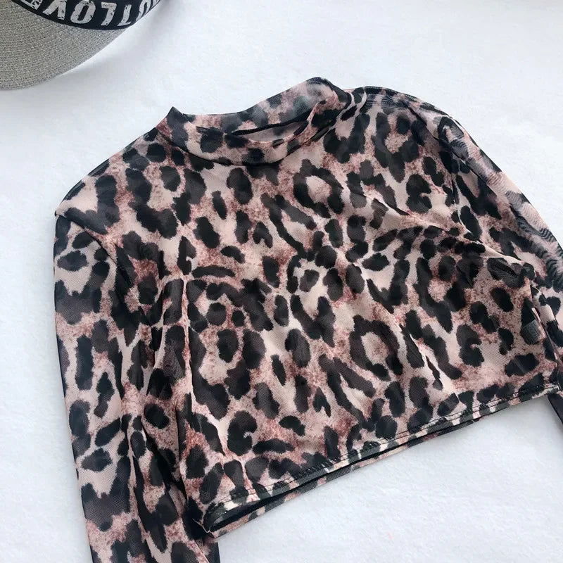 Long Sleeve 3 Piece Swimsuit High Cut Leopard Cover Up Push Up Bikini Separate Sports Bandage Bathing Suit Thong Swimwear 2022 - Slobuy