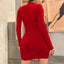 Long Sleeve Slim Bodycon Mini Dress Women Turtleneck Pleated Party Ruched Short Evening Club Outfit Soild Color - Slobuy