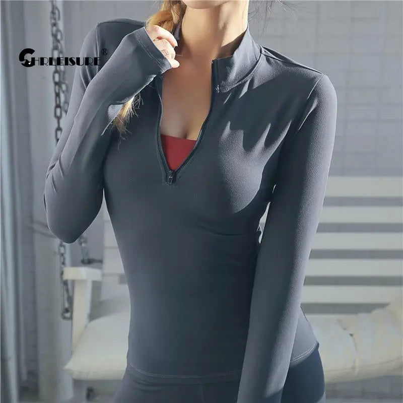 Long Sleeve Yoga Shirts Sport Top Fitness Yoga Top Gym Top Sports Wear For Women Push Up Running Full Sleeve Clothes - Slobuy