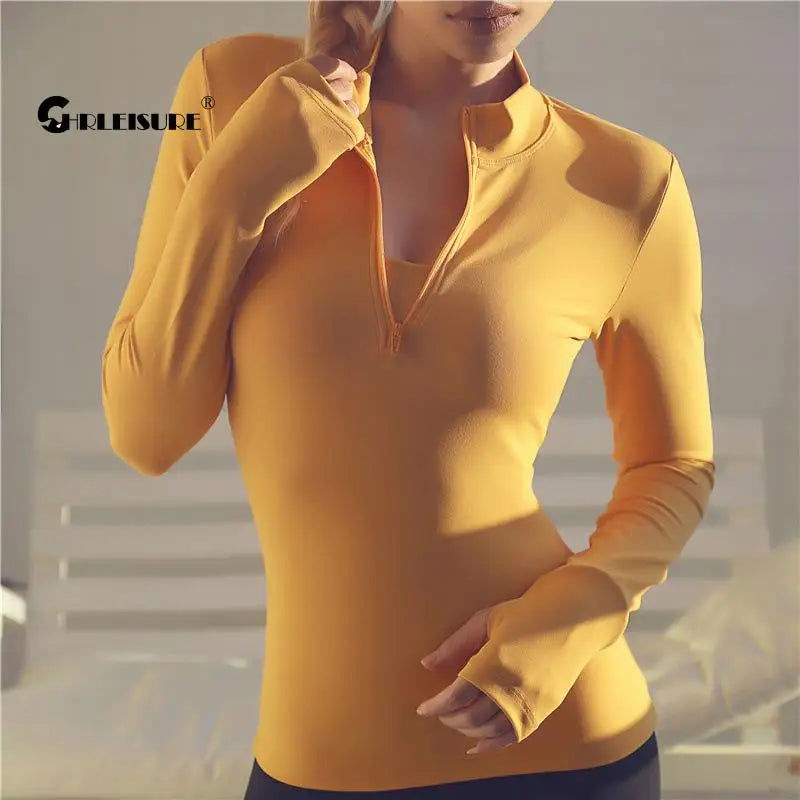 Long Sleeve Yoga Shirts Sport Top Fitness Yoga Top Gym Top Sports Wear For Women Push Up Running Full Sleeve Clothes - Slobuy