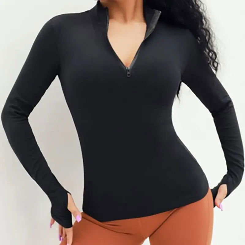 Long Sleeve Yoga Shirts Sport Top Fitness Yoga Top Gym Top Sports Wear For Women Push Up Running Full Sleeve Clothes - Slobuy
