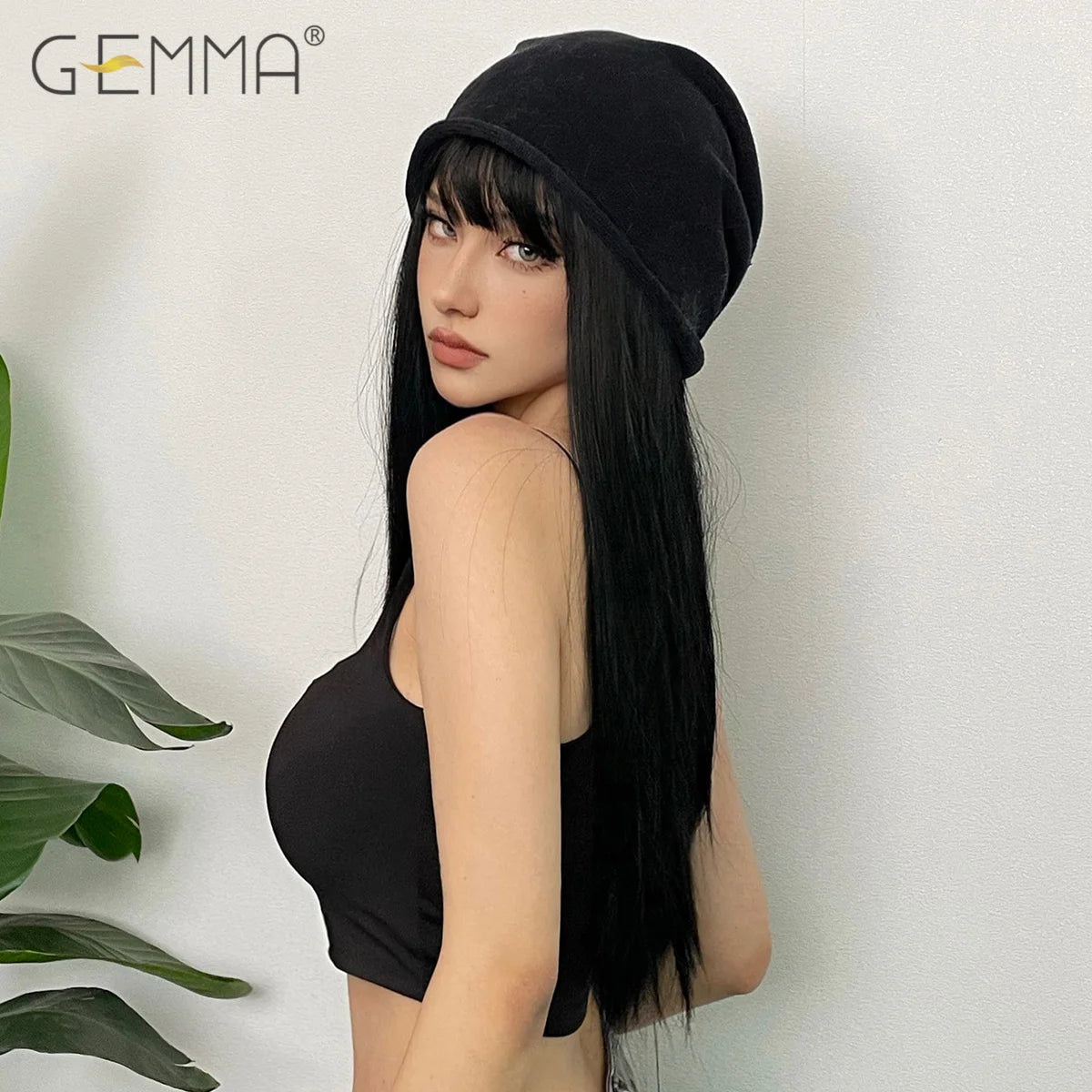 Long Straight Synthetic Wig Black Daily Use Wigs with Bangs for Women Heat Resistant Fibre Cosplay Lolita Party Natural Hair - Slobuy