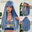 Long Straight Synthetic Wig Black Daily Use Wigs with Bangs for Women Heat Resistant Fibre Cosplay Lolita Party Natural Hair - Slobuy