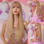 Long Straight Synthetic Wig Black Daily Use Wigs with Bangs for Women Heat Resistant Fibre Cosplay Lolita Party Natural Hair - Slobuy