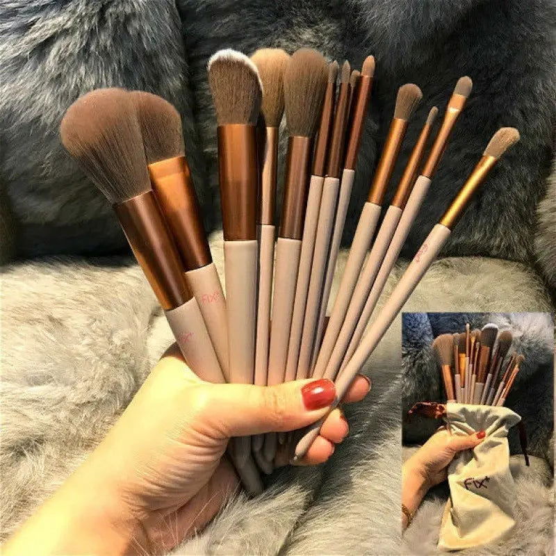13 PCS/Lot Makeup Brushes Set Eye Shadow Foundation Women Cosmetic Powder Blush Blending Beauty Make Up Tool - Slobuy
